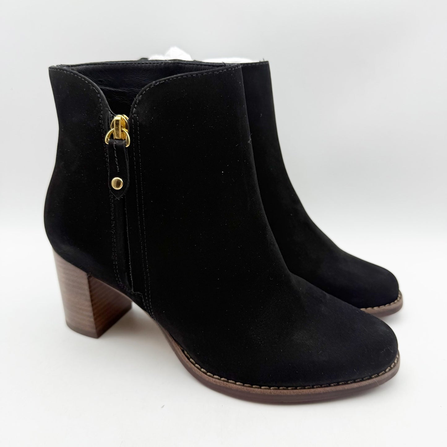 Marc Joseph New York Womens Grand Central Ankle Bootie US 7 M Black Nubuck NWOB