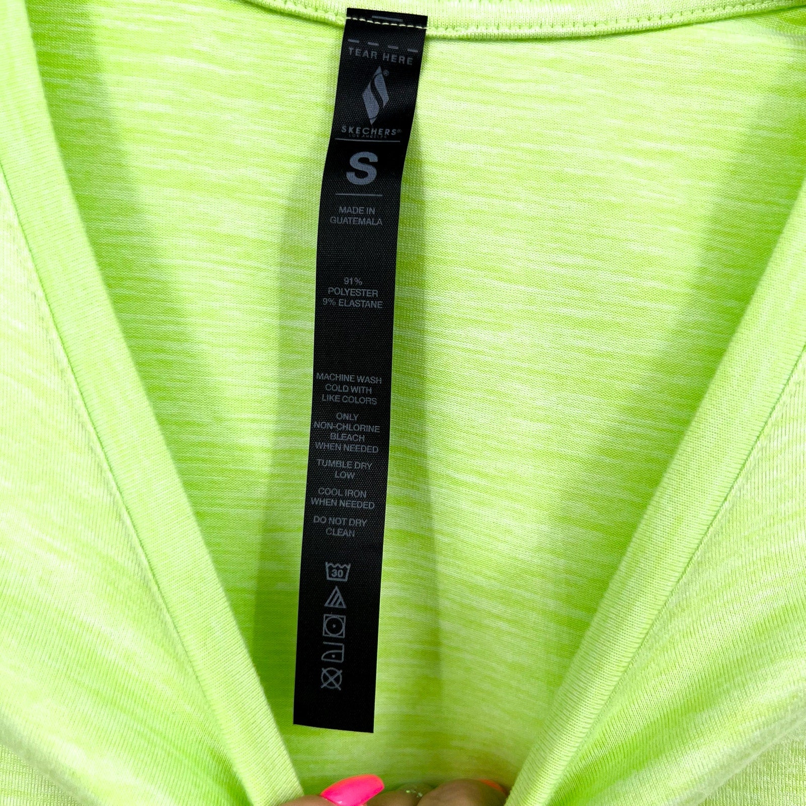 SKECHERS Women's GO DRI Swift Tunic Tee Small Lime Green Short Sleeve NWT