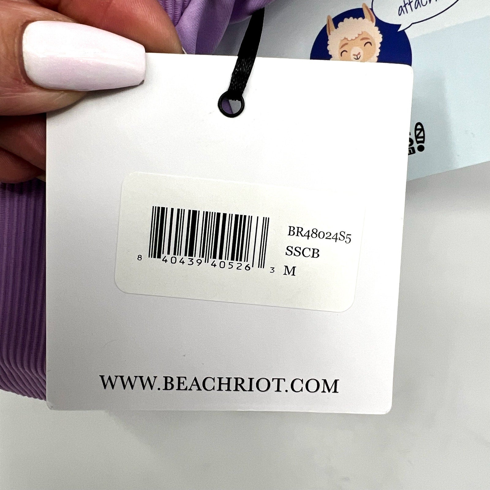 BEACH RIOT Heidi Bikini Bottom Medium Purple Sublime Spring High Waisted NWT