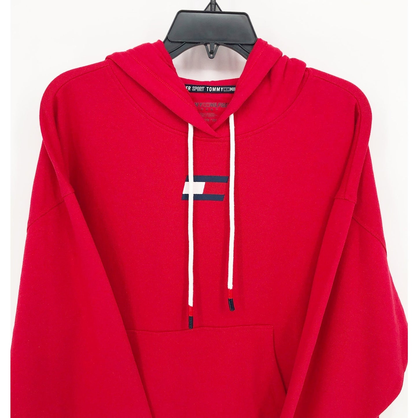 TOMMY HILFIGER SPORT Women's Logo Hoodie XL Red Sweatshirt Pullover NWT