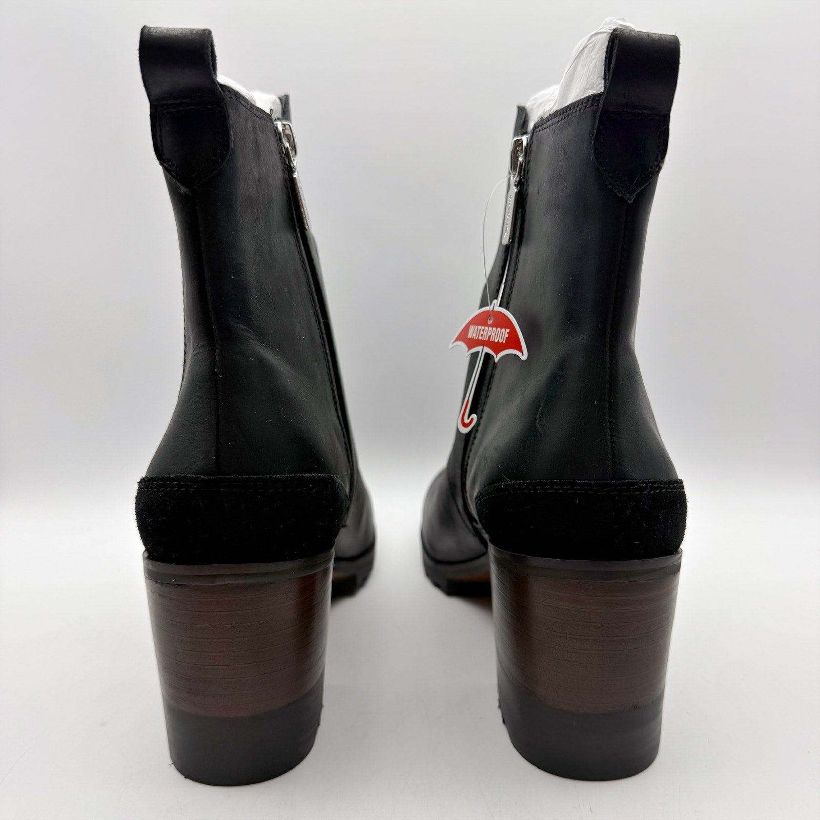 Blondo Womens Rai Ankle Boots US 8.5 M Black Leather Waterproof NIB
