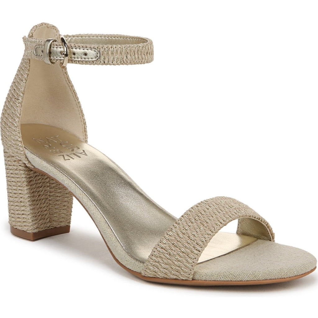 Naturalizer Women's Vera Sandals Size 9 M EU 40 Natural Gold Woven Fabric NWOB