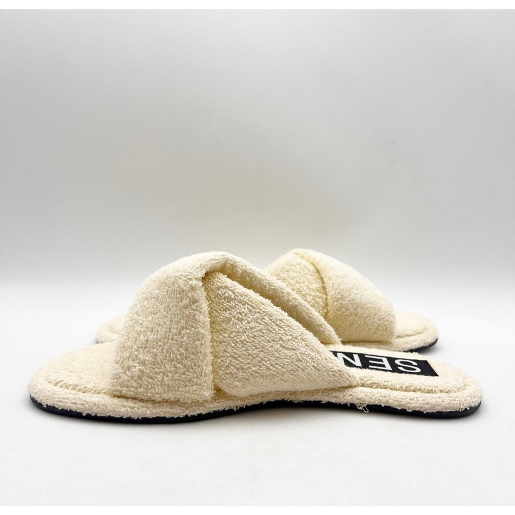 Senso Women's Inka IV Slide Sandals EU 36 US 6 Cream White Cotton NWOB