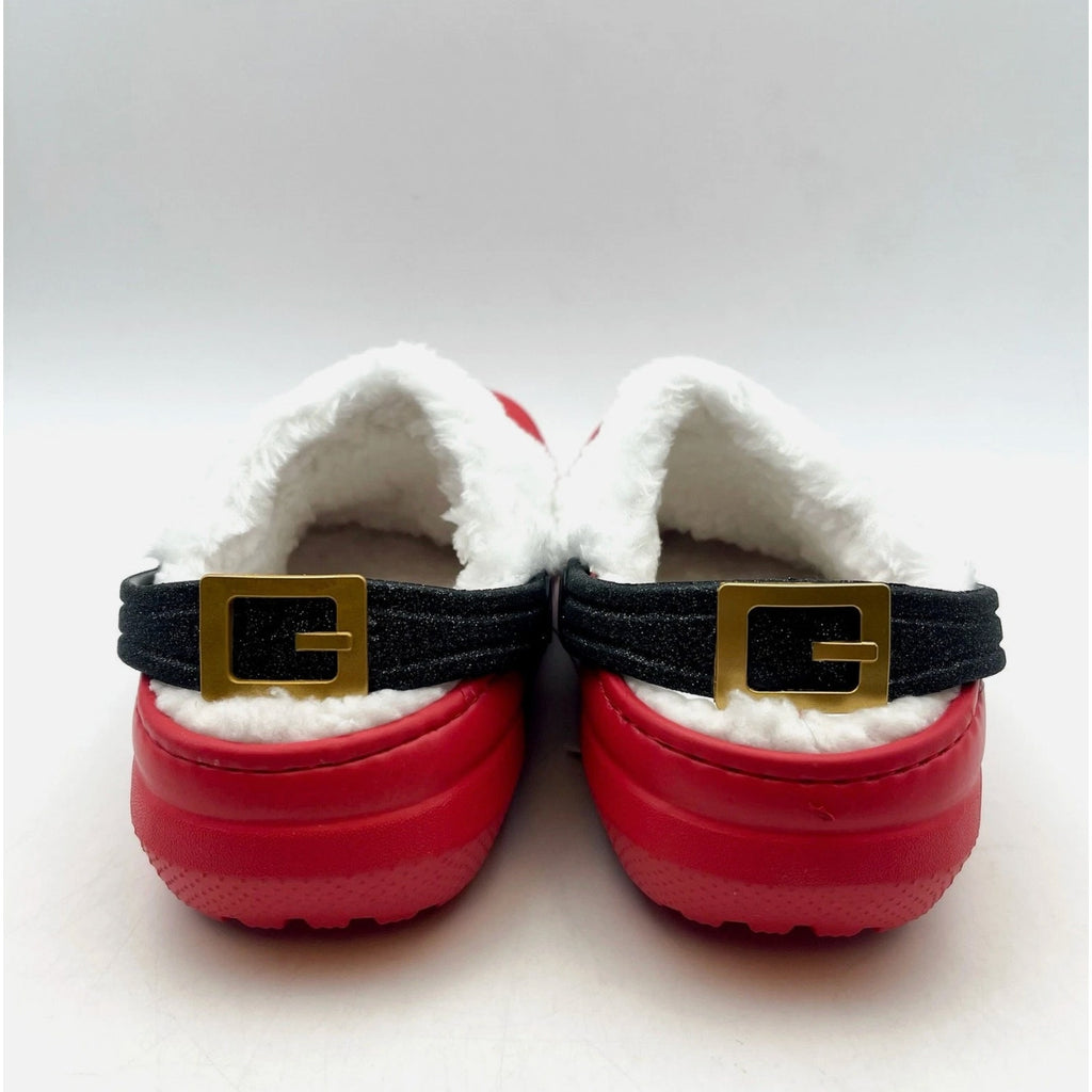 Crocs Unisex Santa Classic Clogs Little Kids 11 Festive Red White Black NWT