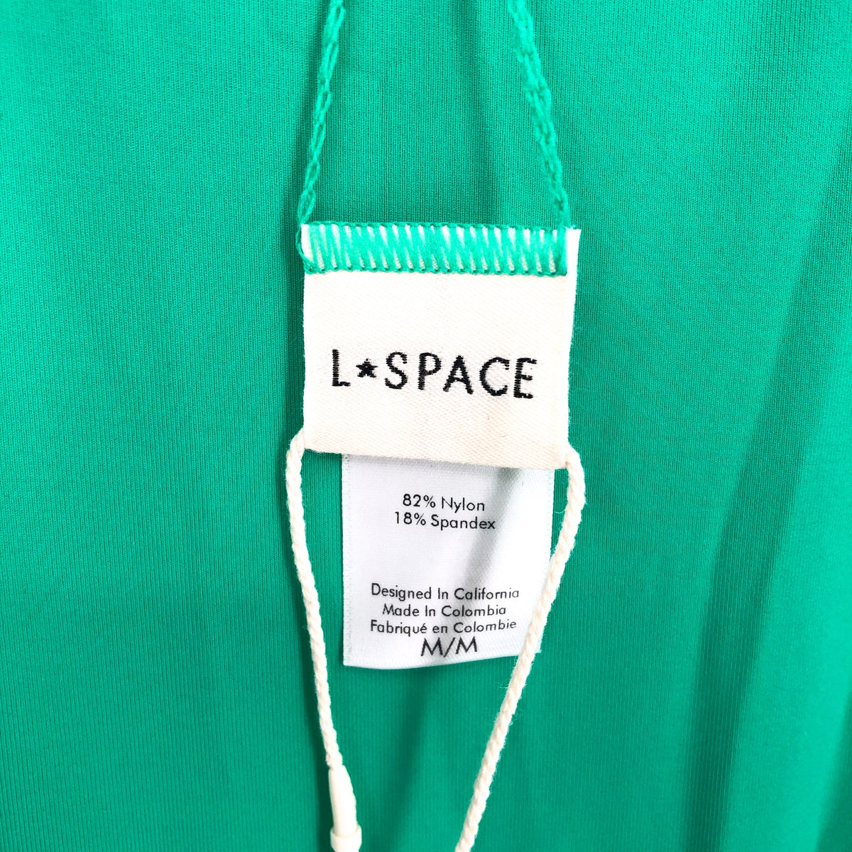 L*SPACE Women's Piper Classic One Piece Swimsuit Medium Jade Green Keyhole NWT