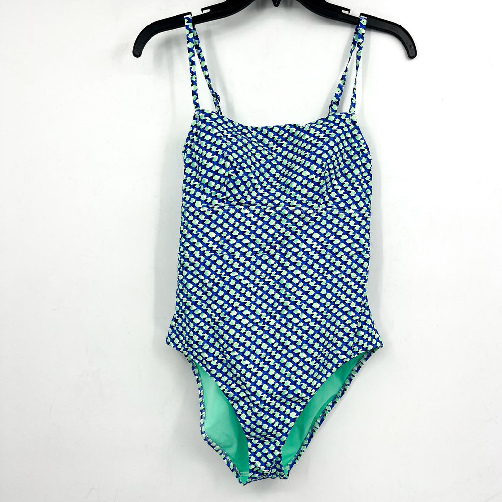 TOMMY BAHAMA Palm Modern Mosaic Pool One-Piece Swimsuit Size 8 Beach Blue NWT