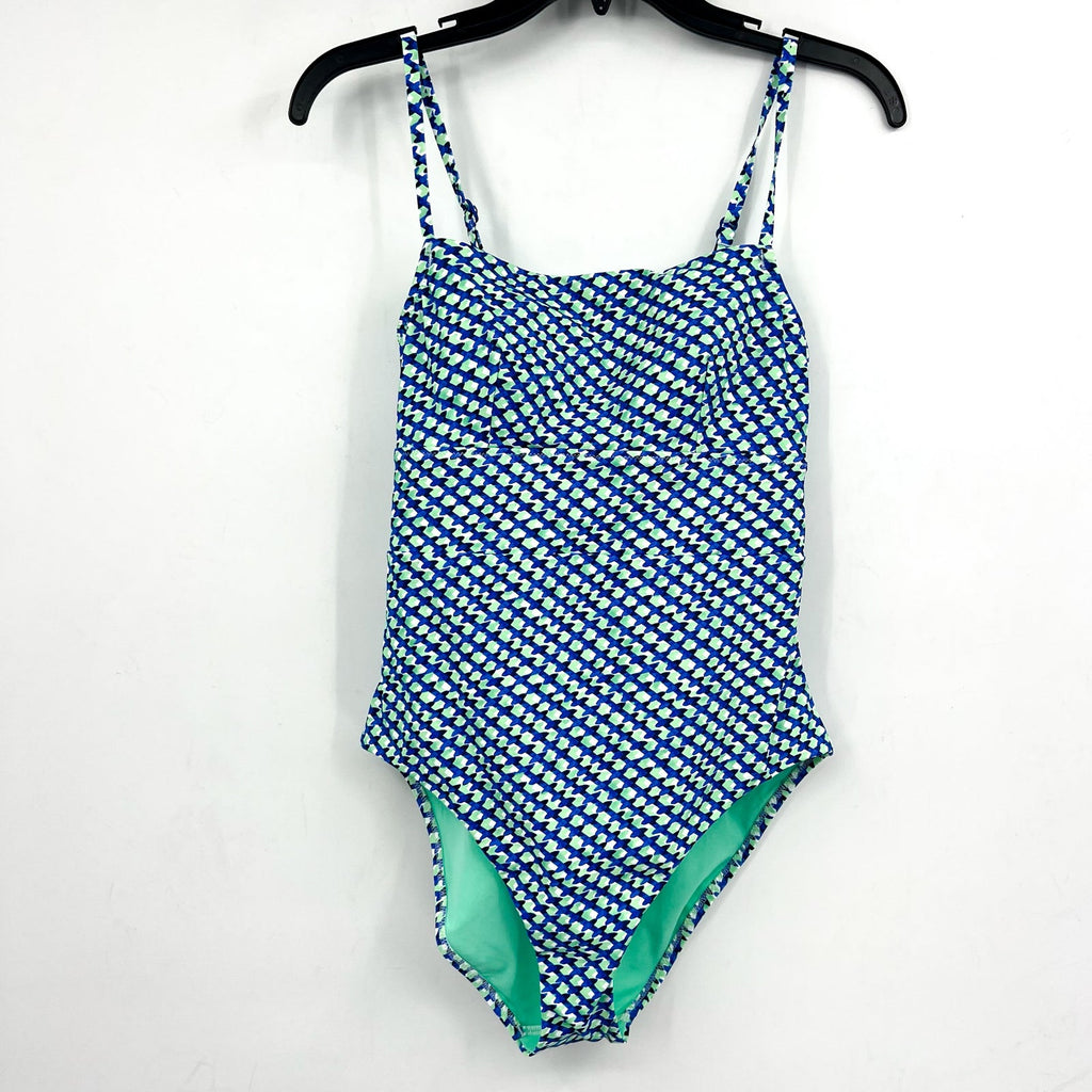 TOMMY BAHAMA Palm Modern Mosaic Pool One-Piece Swimsuit Size 8 Beach Blue NWT