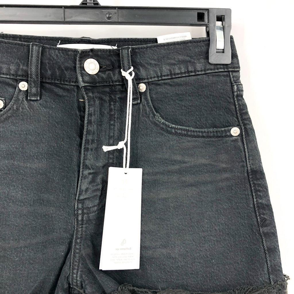DAZE Women's Troublemaker High Rise Shorts Size 24 Black Backseat Cutoff NWT