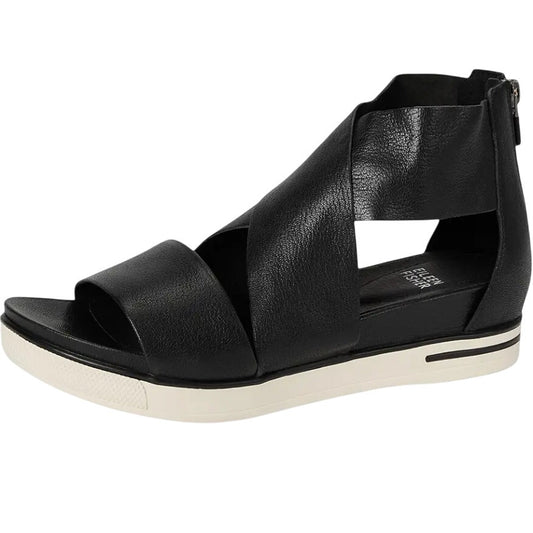 Eileen Fisher Womens Sport Sandals US 9.5 M EU 40 Black Leather NIB