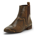 Lucky Brand Womens LK Gleldo Ankle Boot Size 5 Brown Snake Embossed Leather NIB