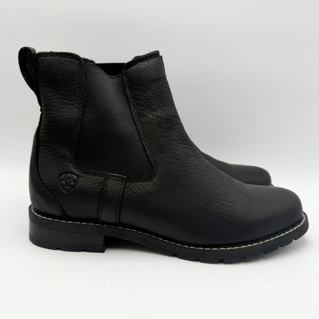 Ariat Womens Wexford Chelsea Boots Size 8.5 B Black Leather Waterproof NWOB
