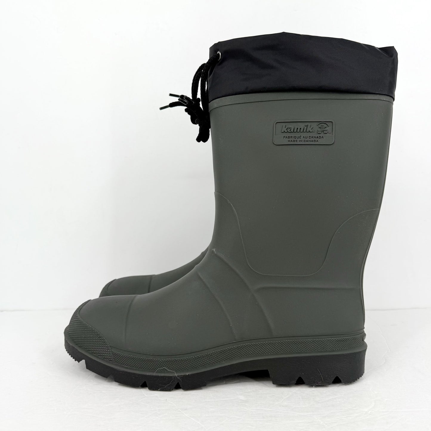Kamik Mens Forester Winter Rainboots US 13 D Black Khaki Waterproof NWOB