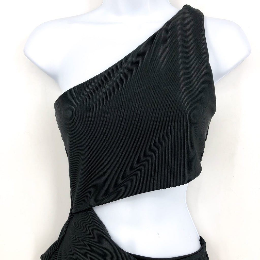 BEACH RIOT Celine Cutout One-Shoulder One-Piece Swimsuit Medium Black NWT