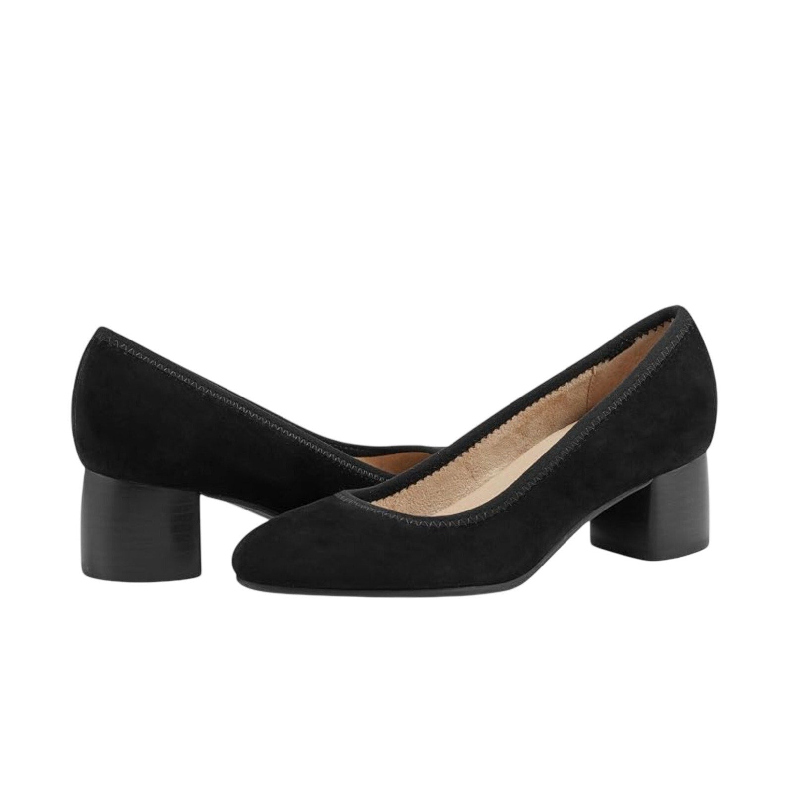 Earth Womens Rellia Pumps Size 10 WIDE Black Suede Slip On Heels NWOB