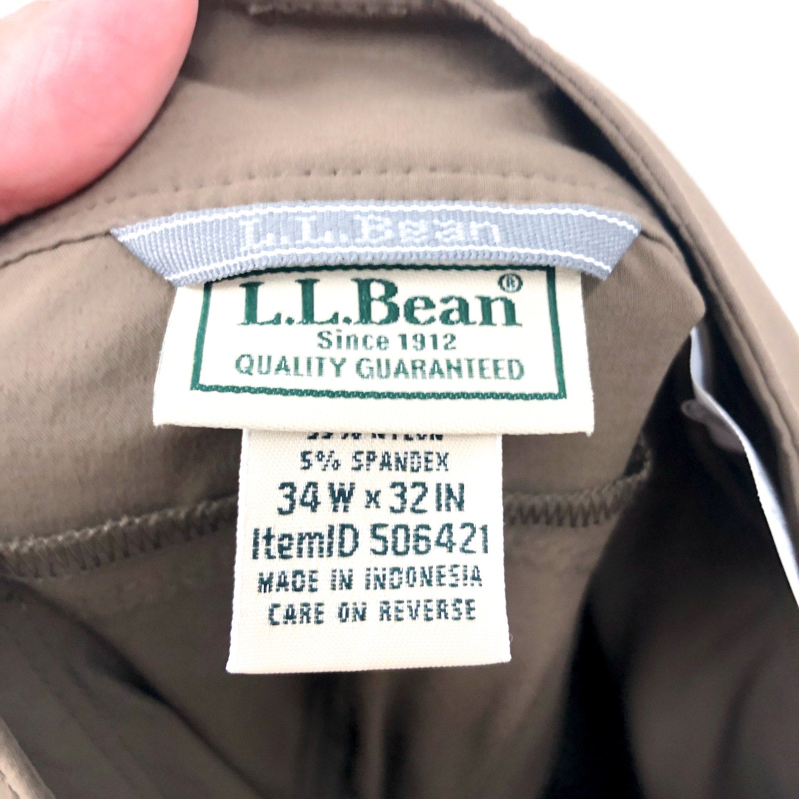 L.L. BEAN Men's Cresta Lined Hiking Pants 34x32 Brown Dark Cinder Pull On NWT