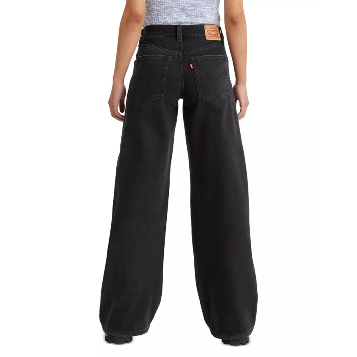 LEVI'S Womens '94 Baggy Wide Leg Jeans 28x31 US 6 Over Exposure Black NWT