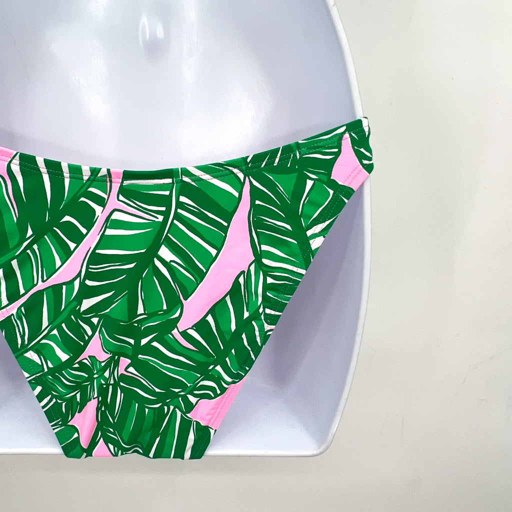 LILLY PULITZER Pico High Cut Bikini Bottom Size 0 Pink Green Lets Go Bananas NWT