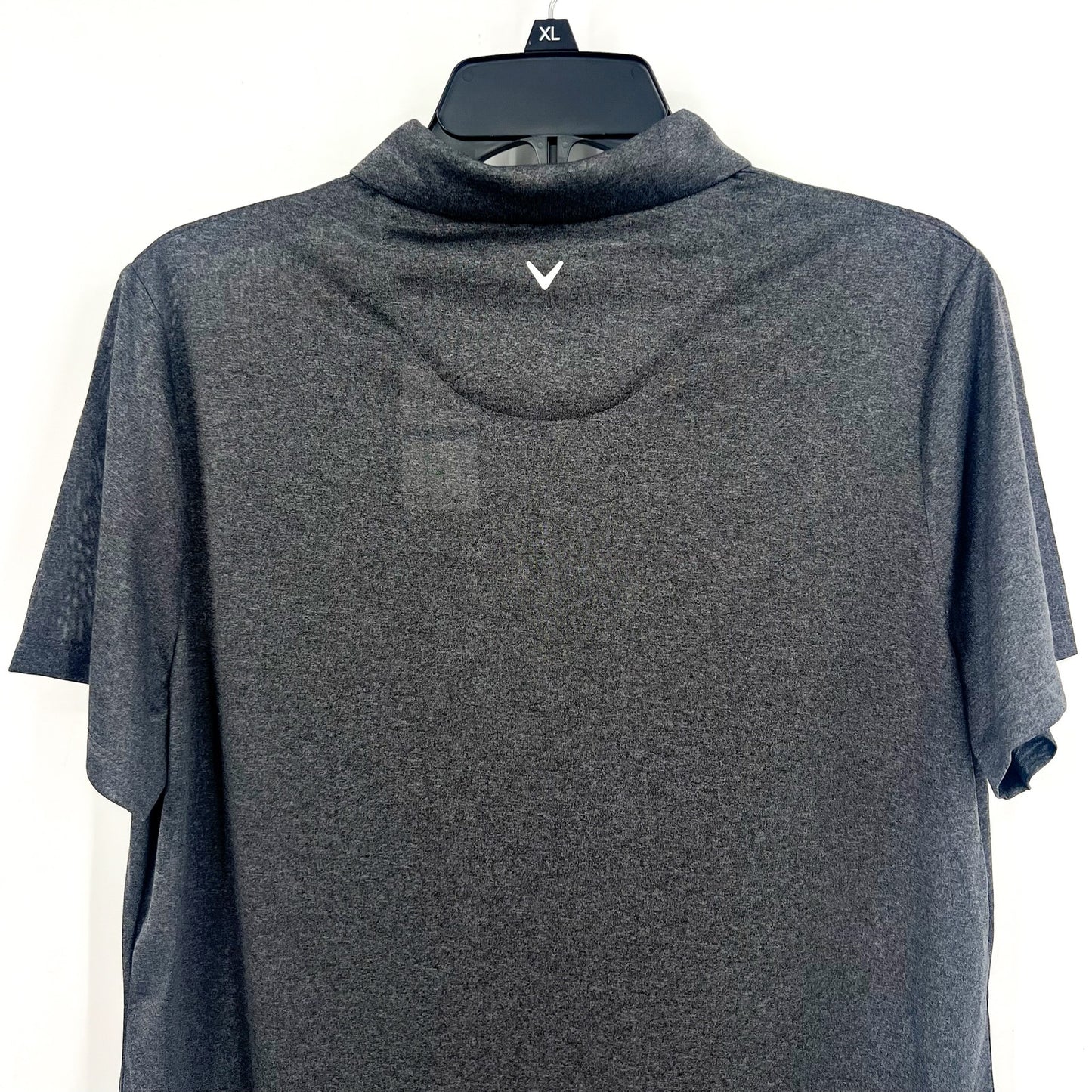 CALLAWAY Womens Quarter Zip Short Sleeve Golf Polo Shirt XL Black Heather NWT