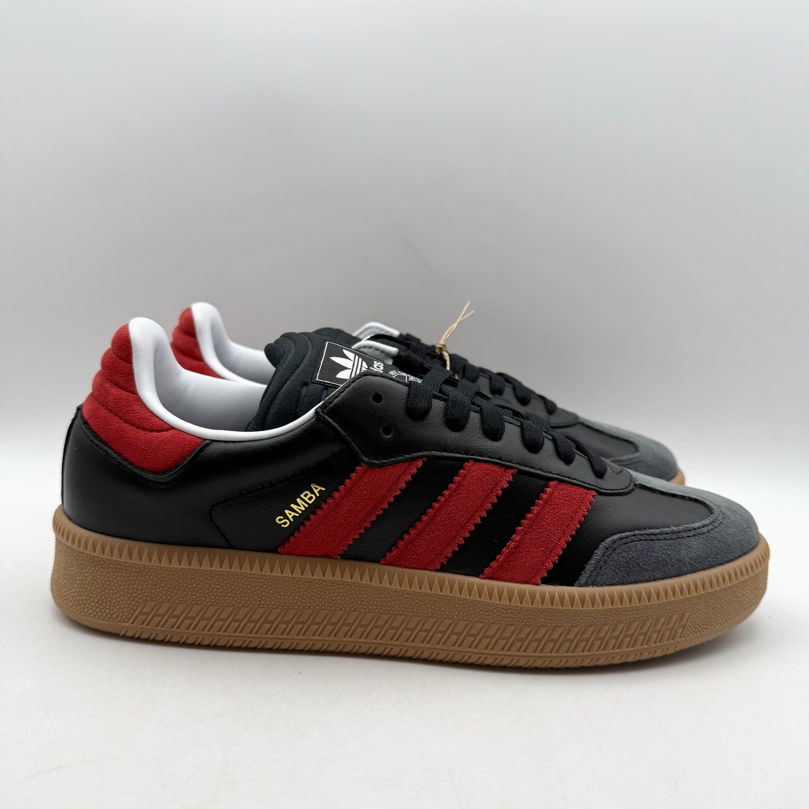 Adidas Samba XLG Sneakers MENS 8.5 WOMENS 9.5 Black Red Suede Athletic NIB