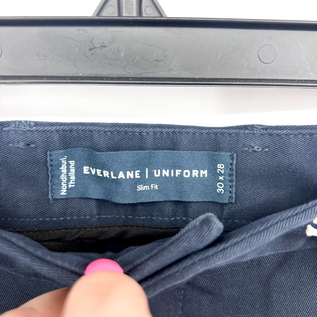 EVERLANE Men's Uniform Performance Chino 30x28 Navy Blue Slim Fit Pants NWT