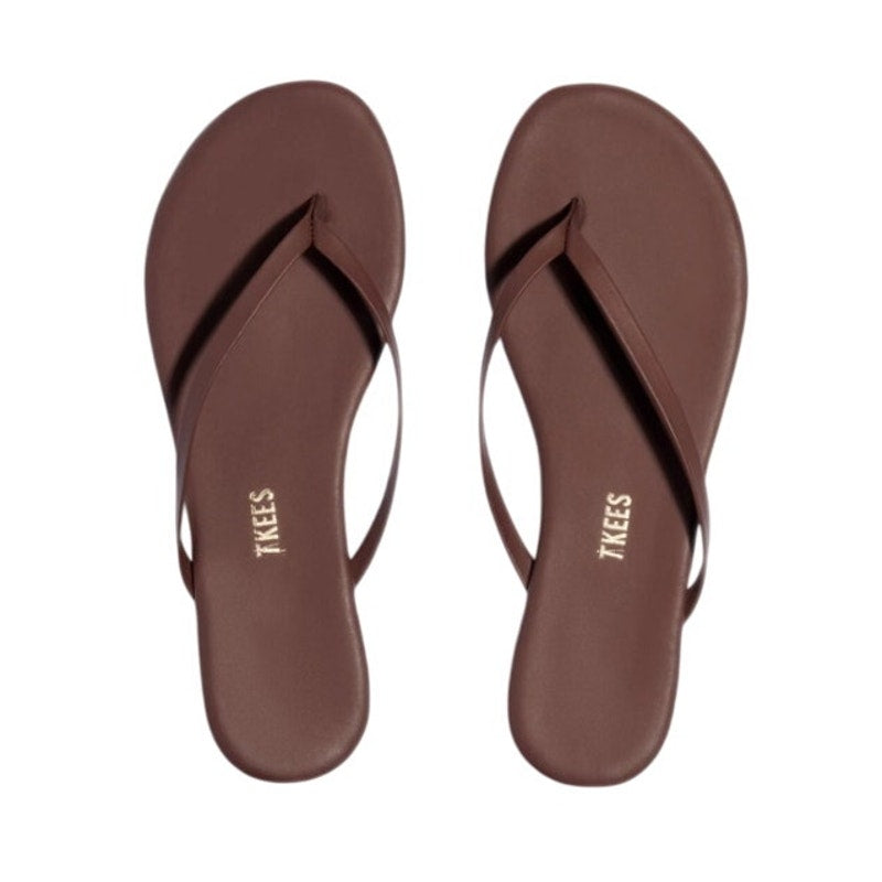 TKEES Womens Lily Square Toe Flip Flop Sandals US 5 B EU 36 Brown Leather NWOB