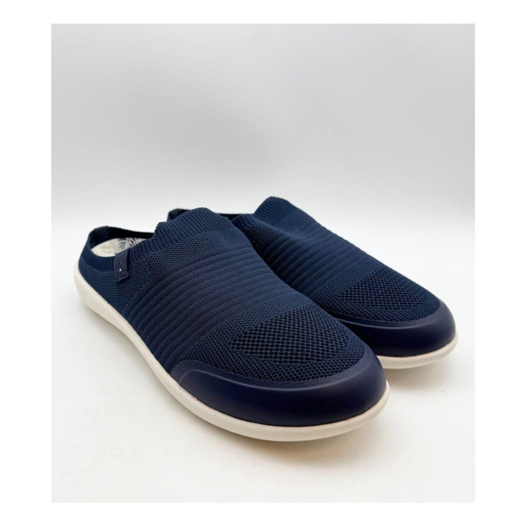 Spenco Womens Blissful Casual Slip On Shoes 8.5 WIDE Dark Navy Blue Mules NIB
