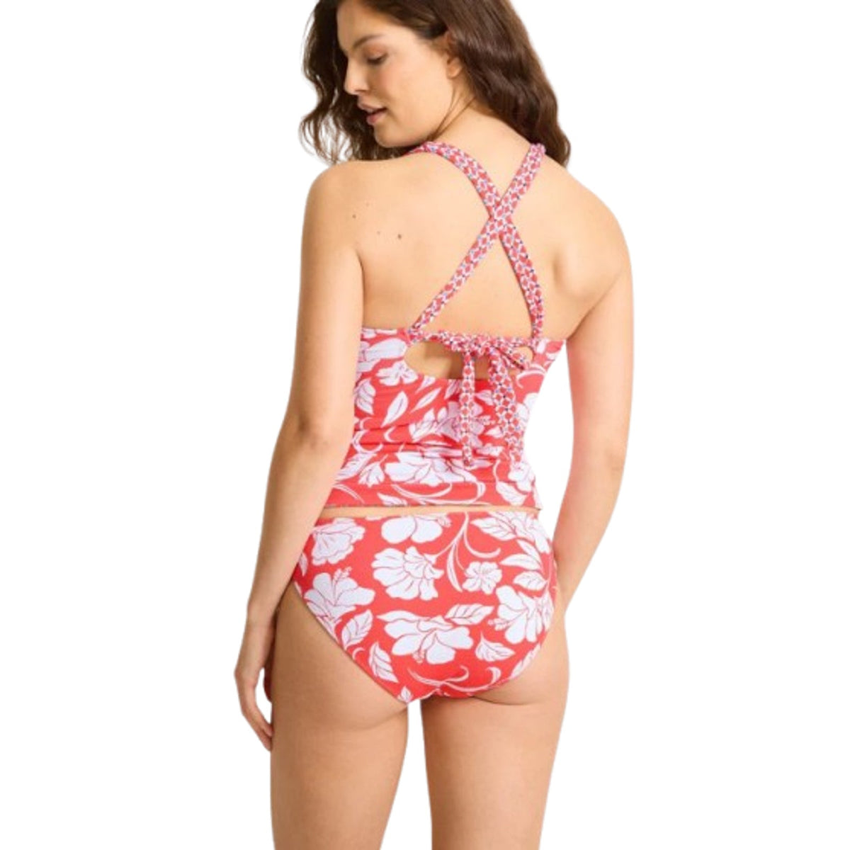 TOMMY BAHAMA Island Cays Fiori Reversible Tankini Top Medium Pink Coral NWT