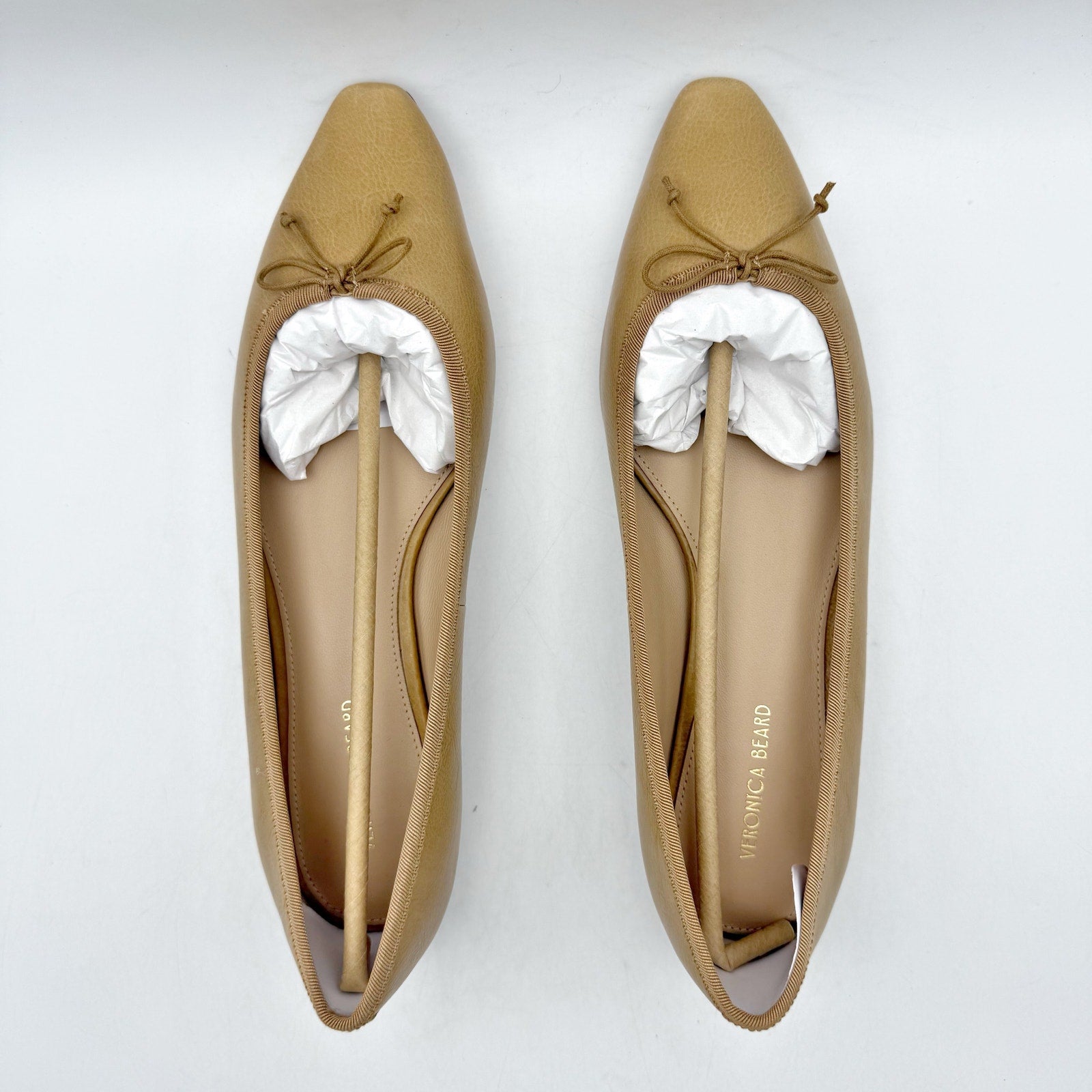 Veronica Beard Womens Catherine Ballet Flats US 8 M Tan Natural Leather NIB