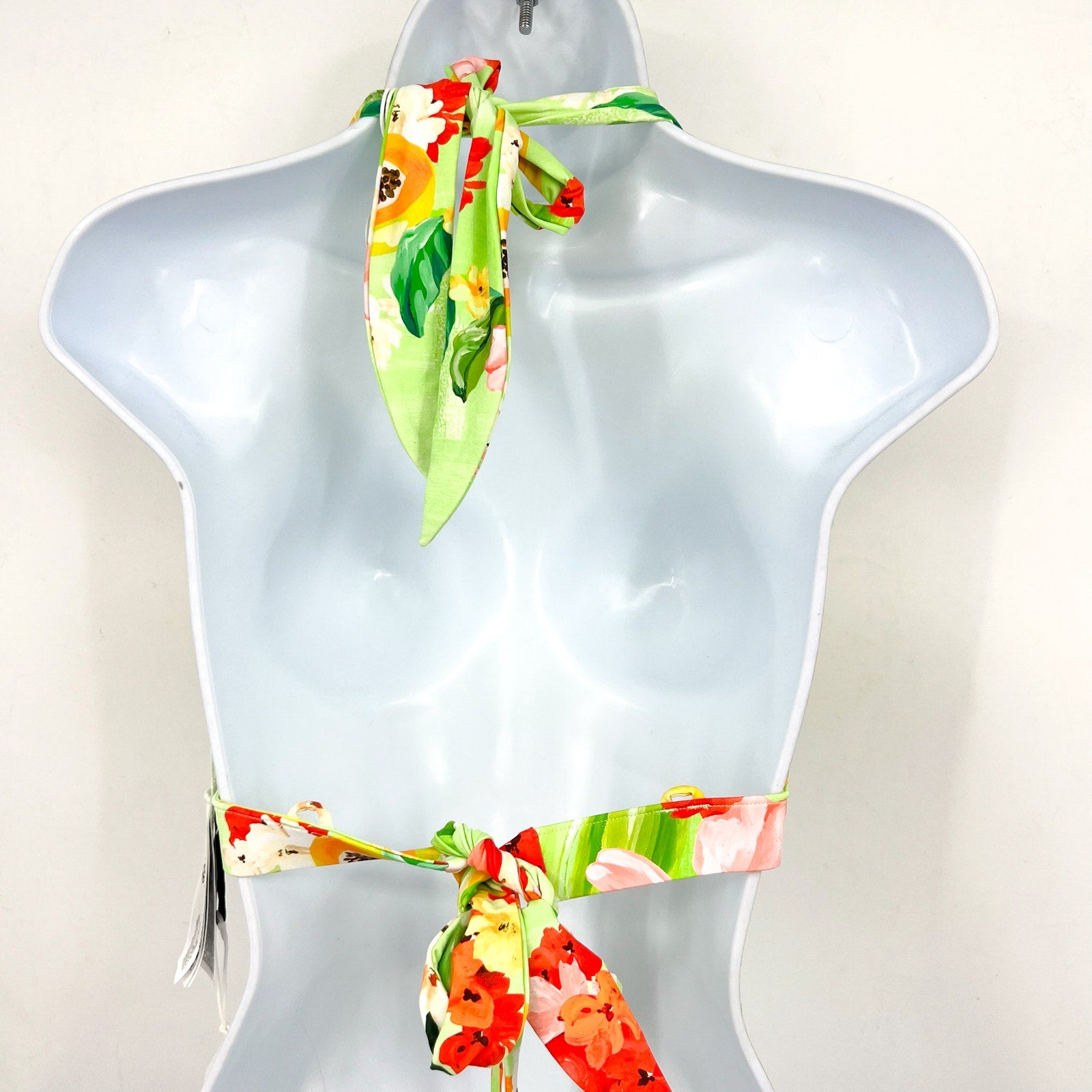 SEAFOLLY Women's Tropique Triangle Bikini Top Size 10 Green Floral Aloe Gel NWT