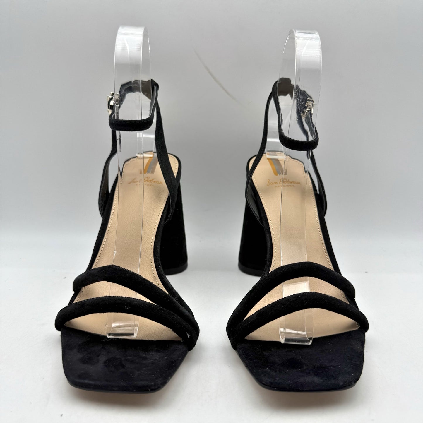 Sam Edelman Womens Kia Heeled Sandal US 7 EU 37 Black Suede NWOB