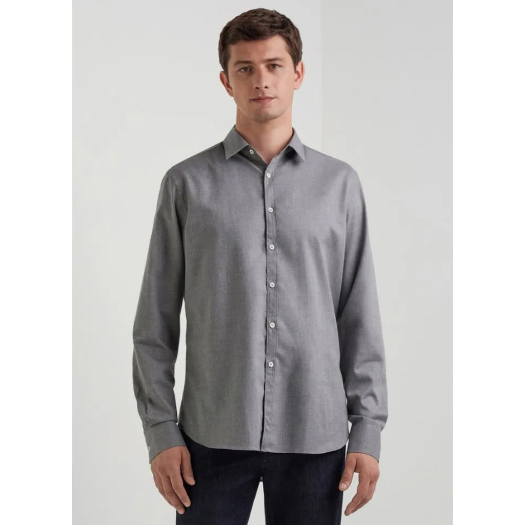 CANALI Mens Cotton Long Sleeve Dress Shirt US 44/17.5 Large Grey Button Up NWT