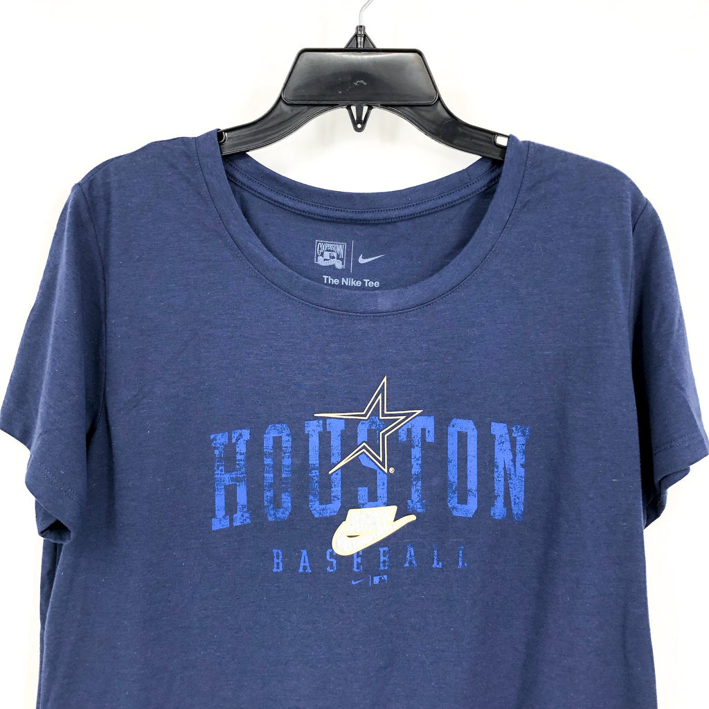 NIKE Women's MLB Houston Cooperstown Arch T-Shirt Large Navy Blue NWT NKMV-44B