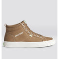 Cariuma OCA High Top Sneakers Mens 9 Womens 10.5 Tan Brown Canvas Contrast NIB