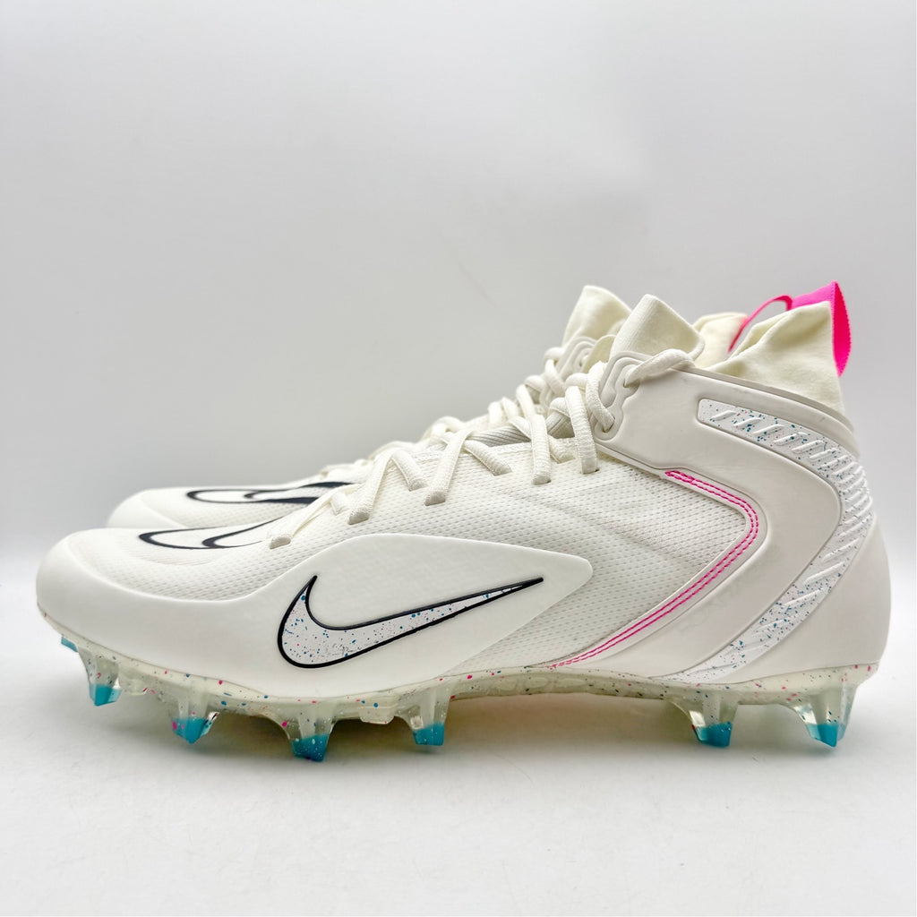 NIKE Mens Alpha Huarache 8 Elite Lacrosse Cleats US 12 EU 46 White Athletic NWOB