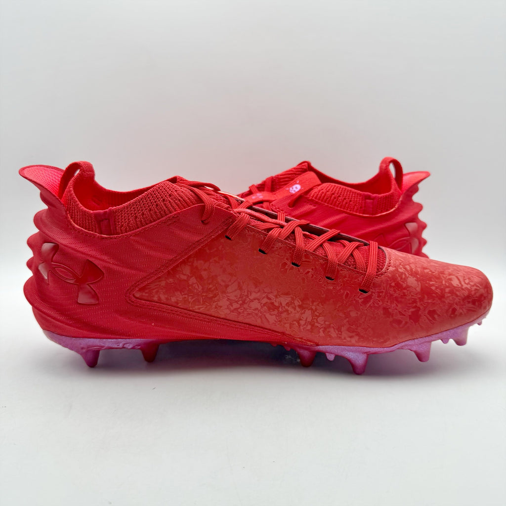 Under Armour Mens Blur 2 MC Suede Molded Football Cleats Size 8.5 Red NWOB
