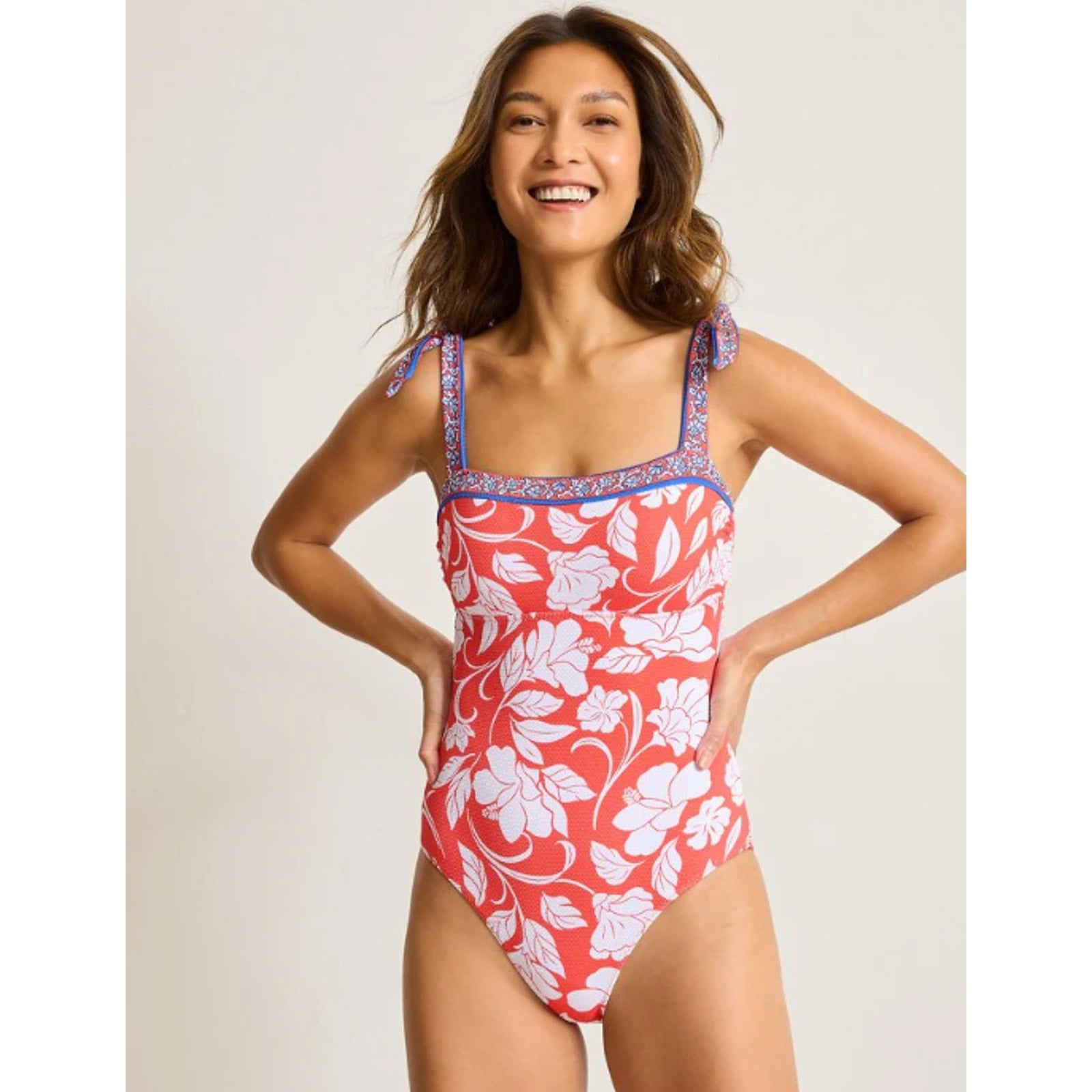 TOMMY BAHAMA Island Cays Fiori One Piece Swimsuit Size 16 Pink White Floral NWT