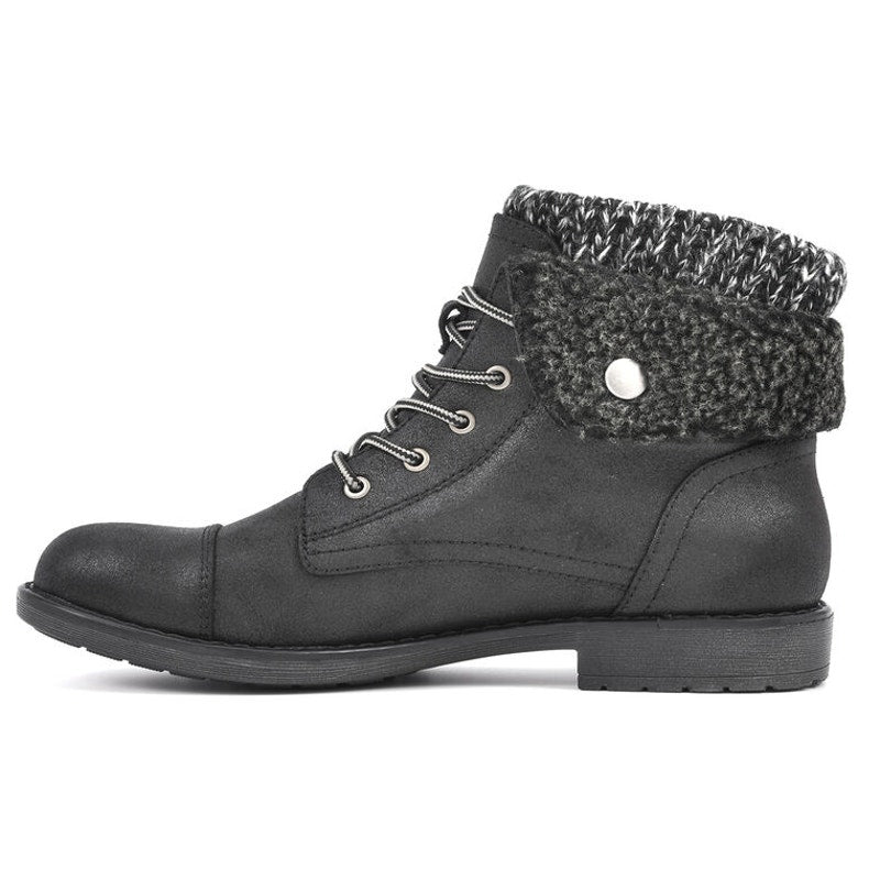 Cliffs by White Mountain Womens Duena Ankle Booties US 11 Wide Black Knit NWT