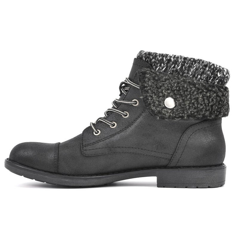 Cliffs by White Mountain Womens Duena Ankle Booties US 11 Wide Black Knit NWT