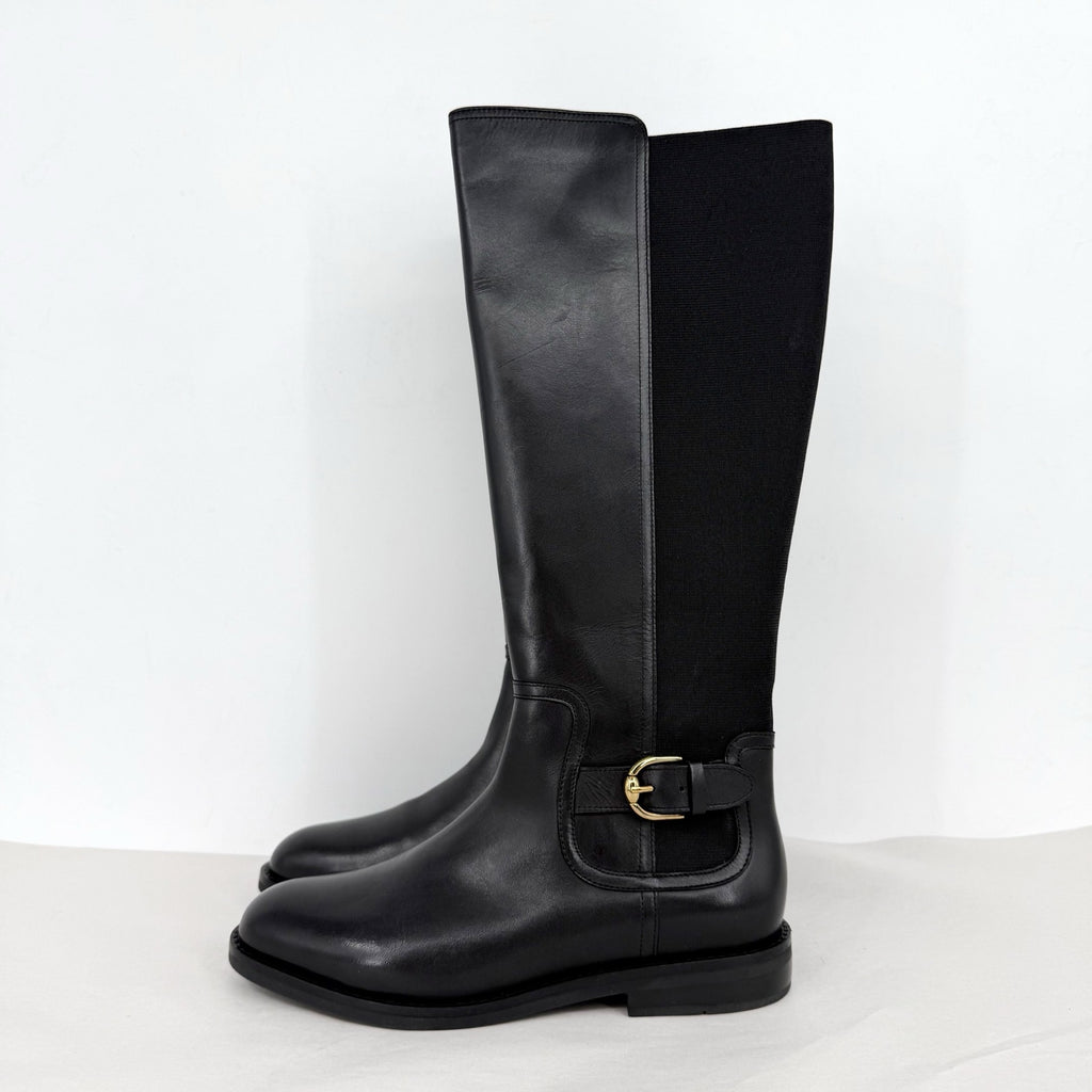 Cole Haan Womens Celestina Knee High Boots Size 8.5 M EU 39 Black Leather NIB