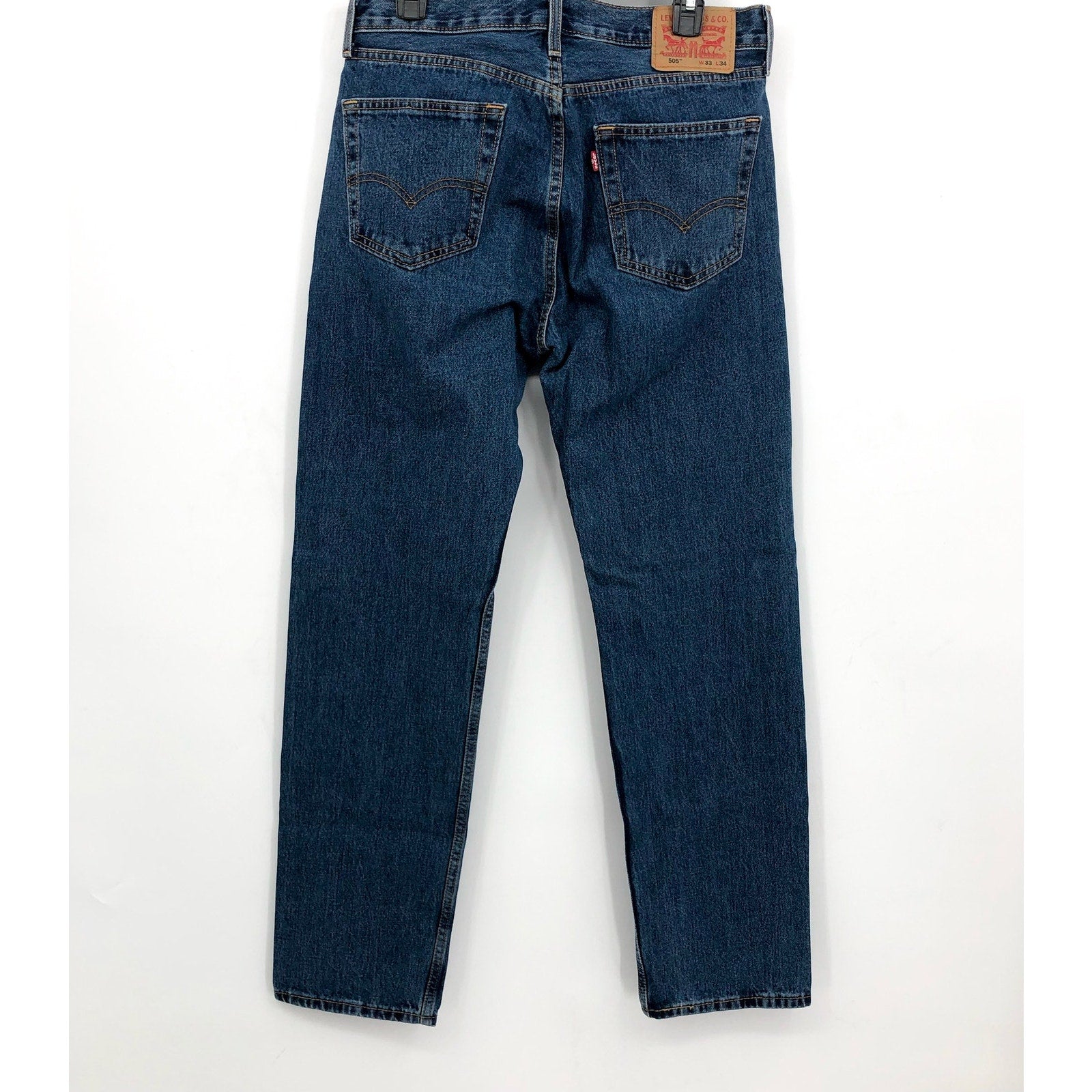 LEVI'S Men's 505 Straight Leg Jeans 33x34 Blue Dark Stonewash NWOT 005054886