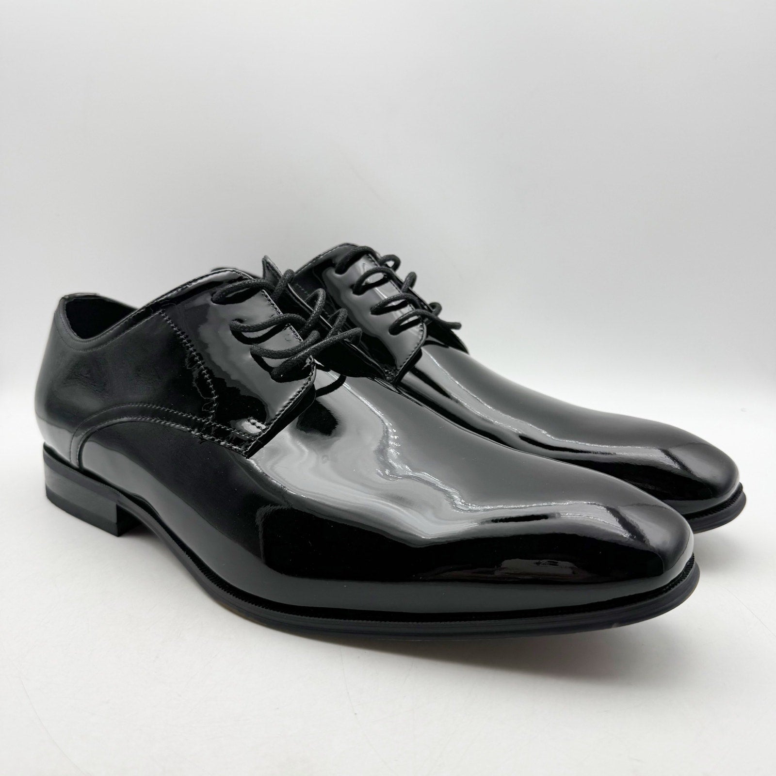 FLORSHEIM Mens Tux Plain Toe Oxford Dress Shoes 13 EEE Black Patent Leather NIB
