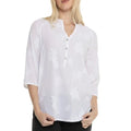 ROYAL ROBBINS Women's Oasis Tunic II Top Small White Embroidered 3/4 Sleeve NWT
