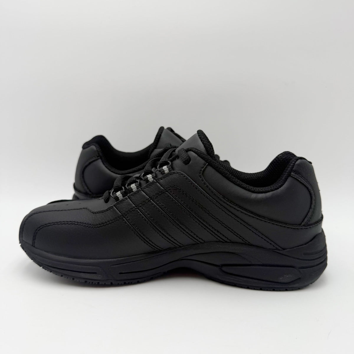 Dr. Scholls Womens Kimberly Work Sneakers Size 6.5 Wide Black Leather SR NIB