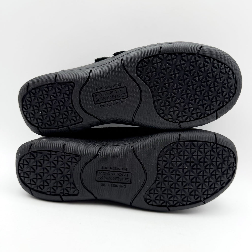 Rockport Womens Daisey Work Slip-On Shoe US 5.5 Wide Black Leather Alloy Toe NIB