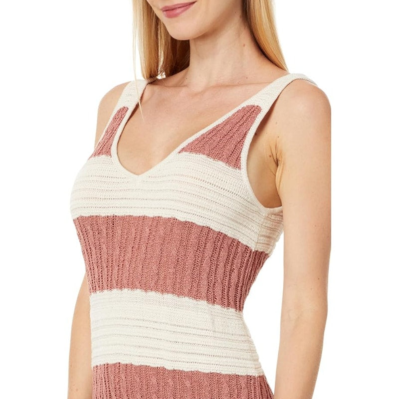 SPLENDID Women's Nicola Knit Tank Dress Medium Sunset White Sand Stripe NWT