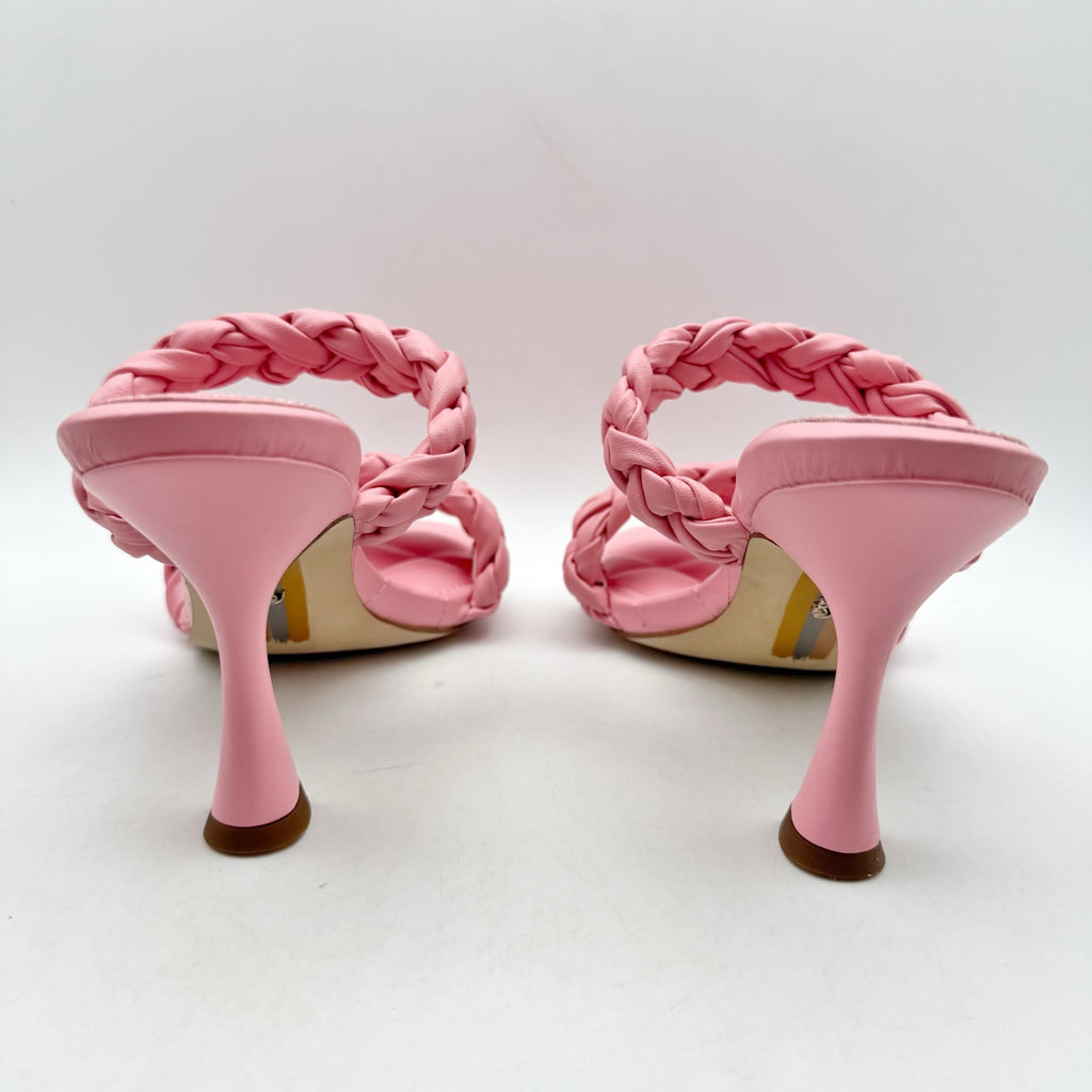 Sam Edelman Womens Meghan Heeled Sandals Size 8 M EU 38 Pink Slip On NIB