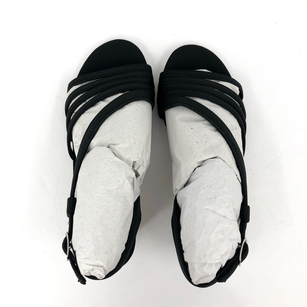 WALKING CRADLES Women's Lettie Dress Sandals Size 6 Black Heel Fabric NIB