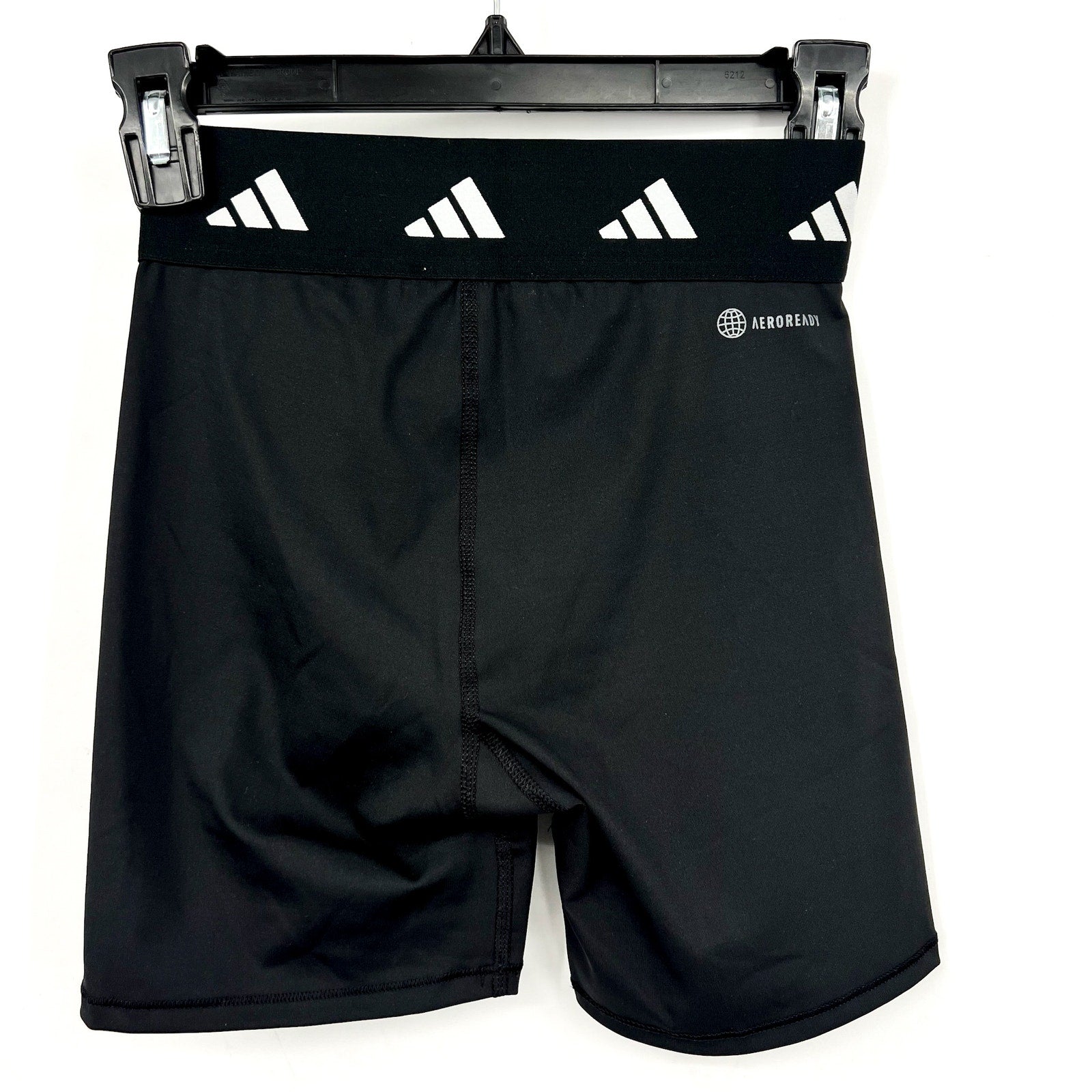 ADIDAS Women's TechFit Sport Short Tight XS Black Black Elastic Waist NWT