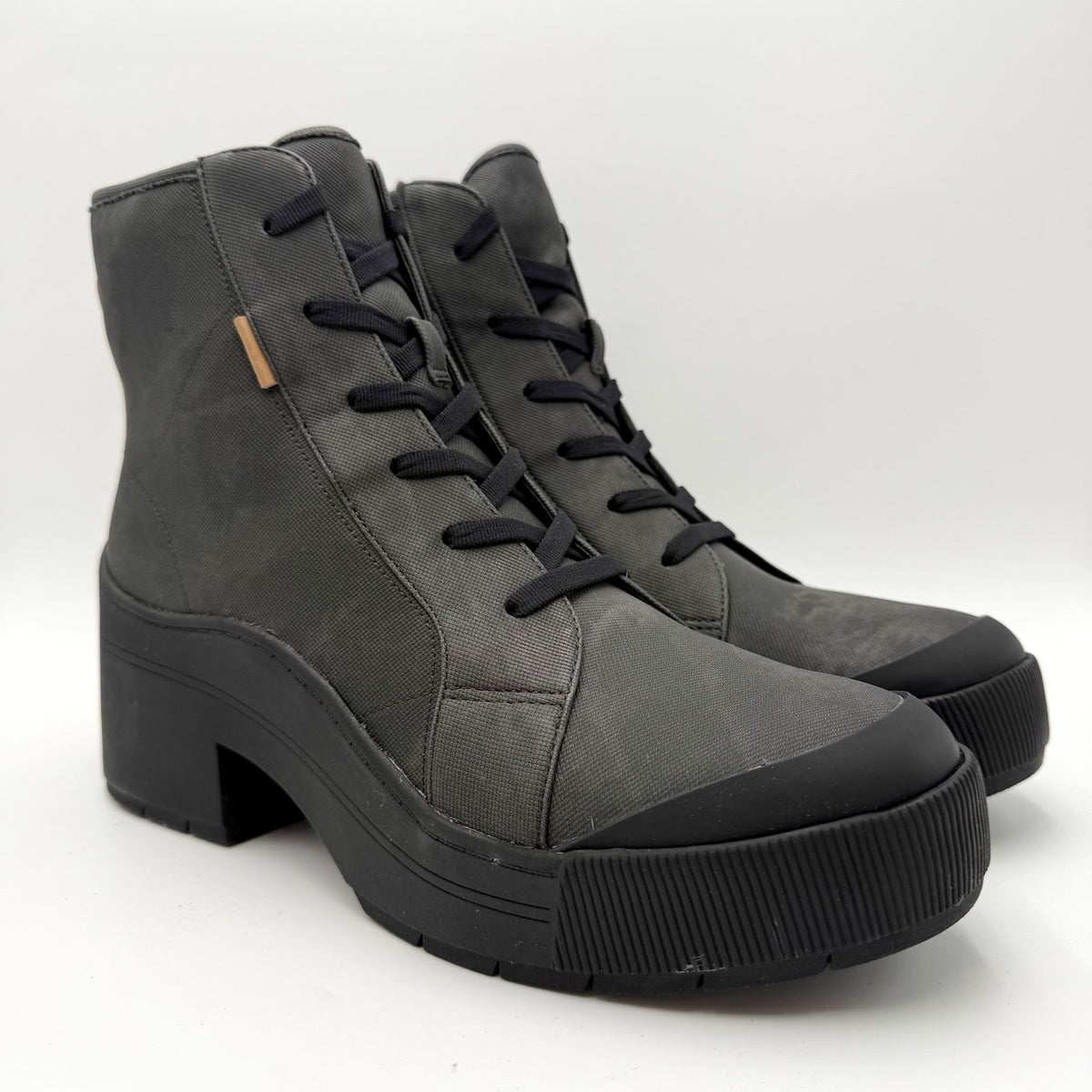 Dr. Scholls Womens Time Off Up Platform Ankle Boot US 11 Black Vegan Leather NIB