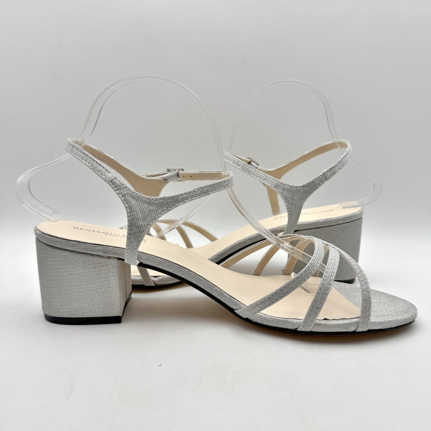 Touch Ups by Benjamin Walk Womens Delilah Sandals US 12 Wide Silver Metallic NIB